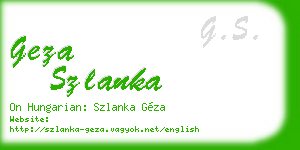 geza szlanka business card