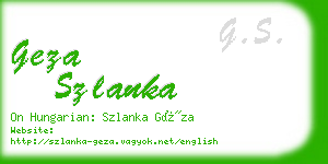 geza szlanka business card